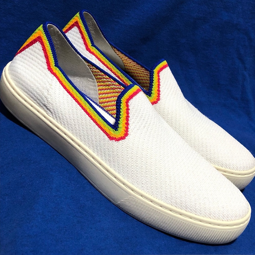 Rothy's White Slip-Ons with Colorful Trim - Picture 5 of 11